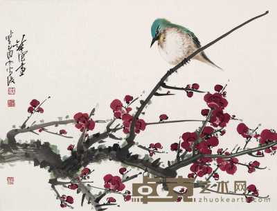 徐纯原 乙酉（2005年）作 红梅小鸟 镜心 32×41cm